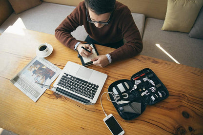 Electronics Cable Organizer for Travel, Water-Resistant