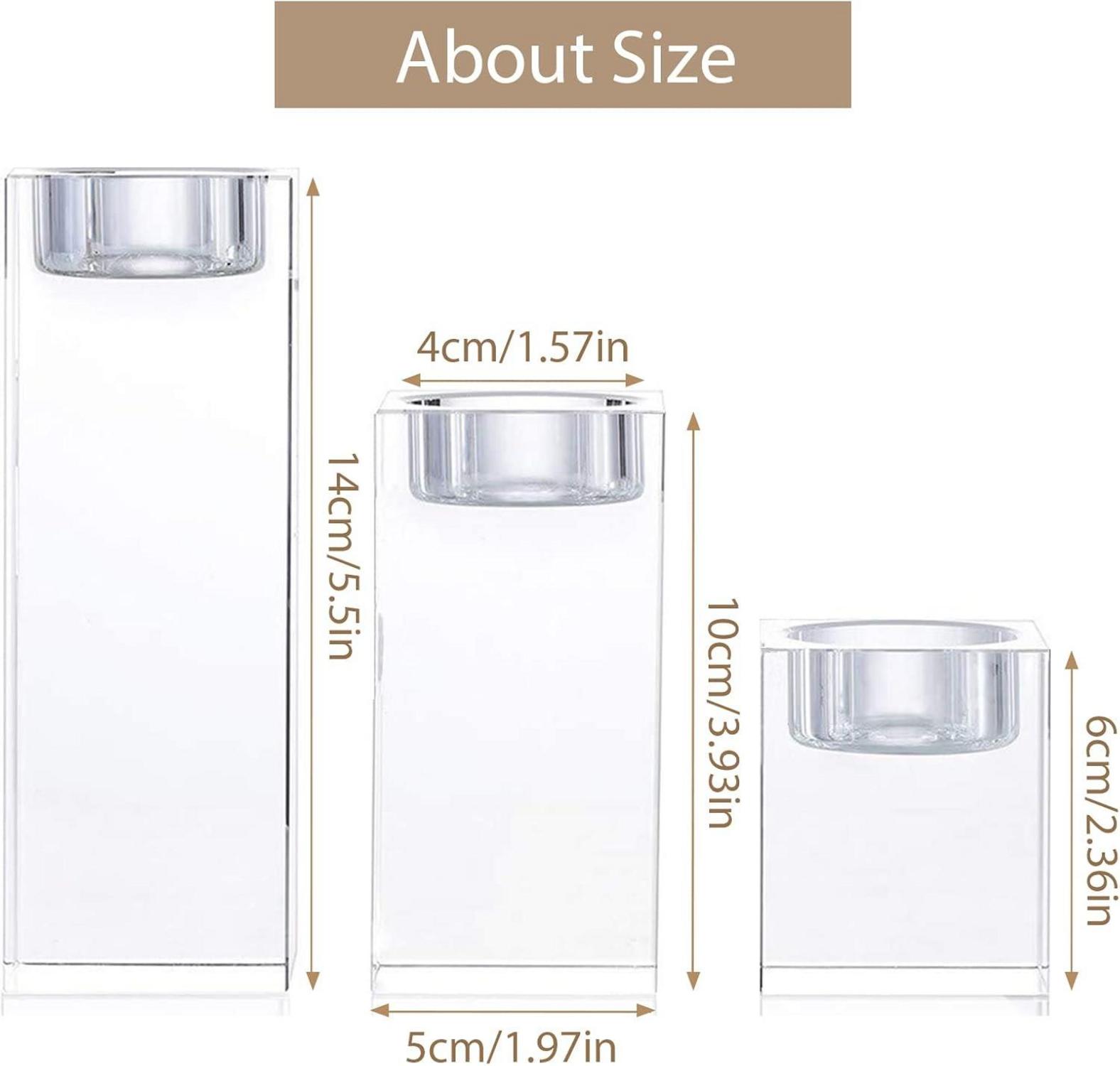 Hochwertige Kristall Glas Kerzenständer Set Hochzeit Abendessen Deko