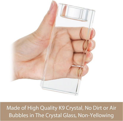 3-teilige Kristall Glas Kerzenständer Set 8/10/12cm Transparent