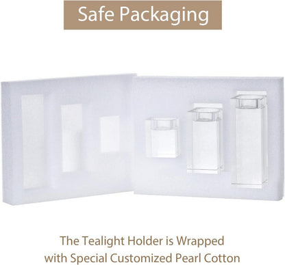 Hochwertige Kristallglas Kerzenständer Set 3-teilig für romantisches Abendessen