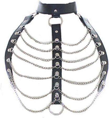 Einstellbarer Harness mit Kette für Bondage und SM-Spiele