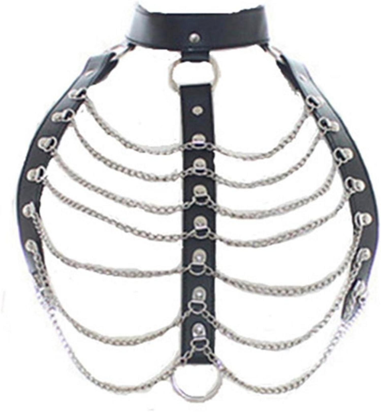 Einstellbarer Harness mit Kette für Bondage und SM-Spiele