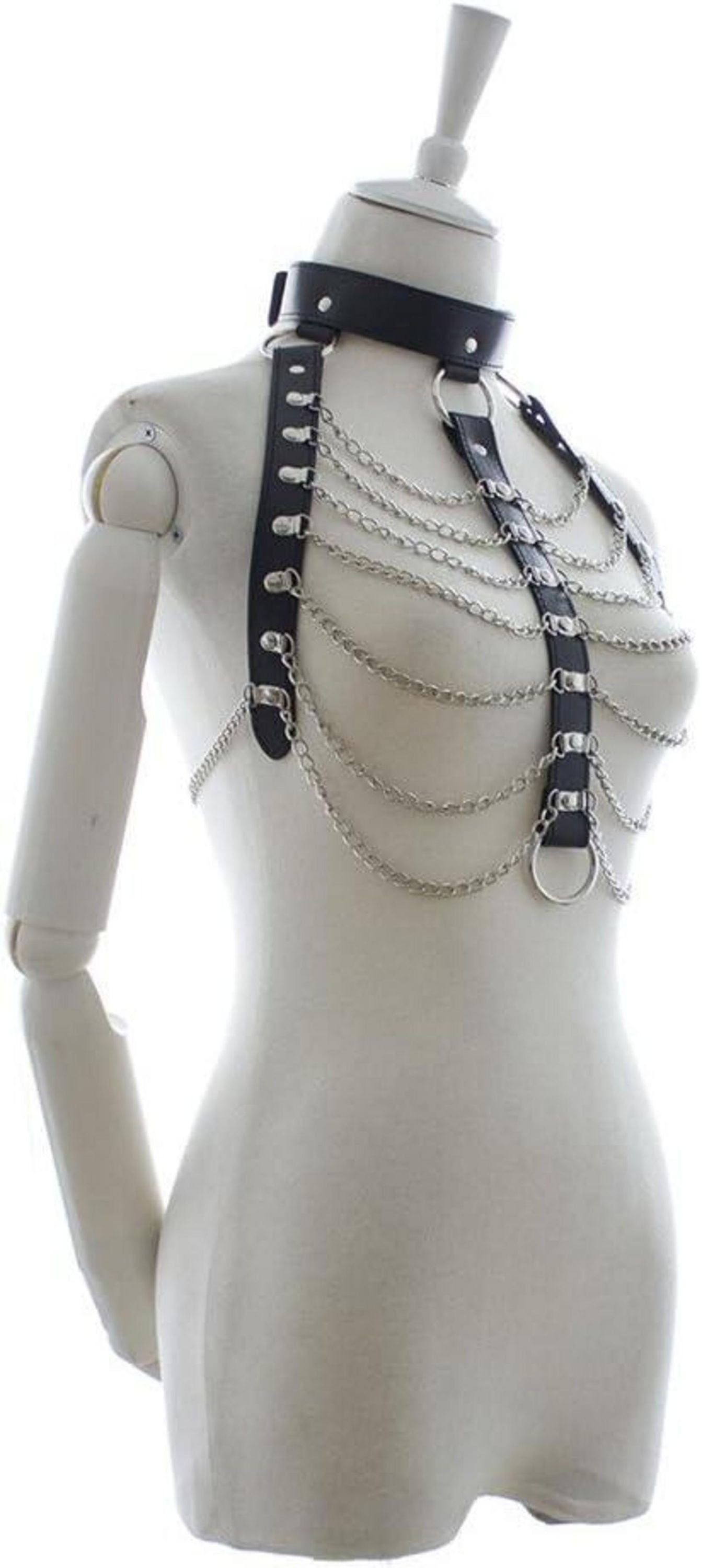 Sexy Harness Körperharness mit Ketten für SM Fetisch Bondage