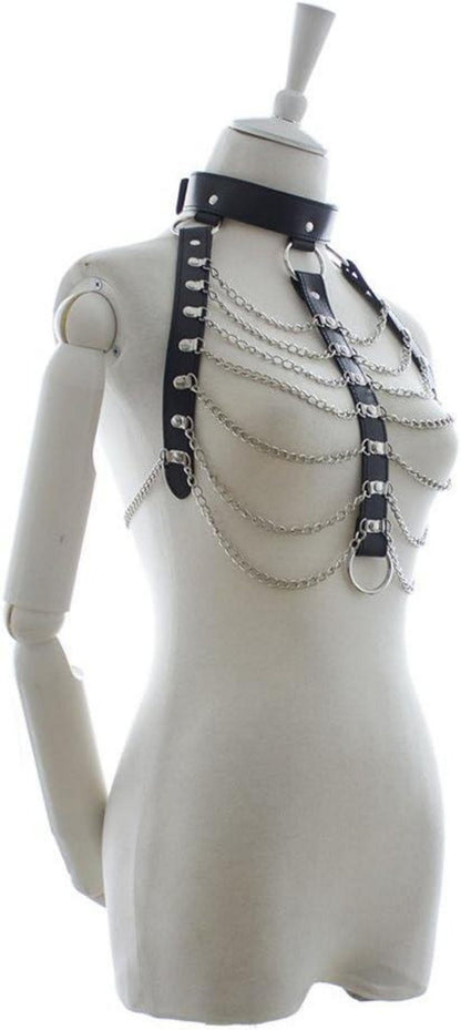 Sexy Harness Körperharness mit Ketten für SM Fetisch Bondage