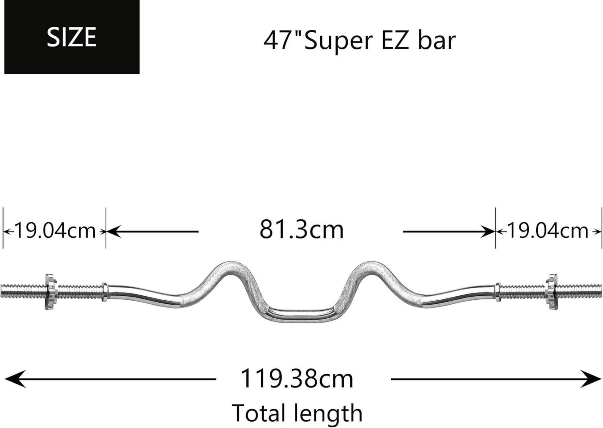 PROIRON SZ Curlstange 120cm verchromt gerändelt