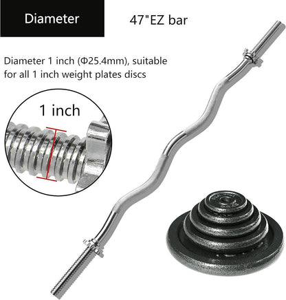 Curlstange 120cm Ø 25mm verchromt gerändelt mit Sternverschlüssen