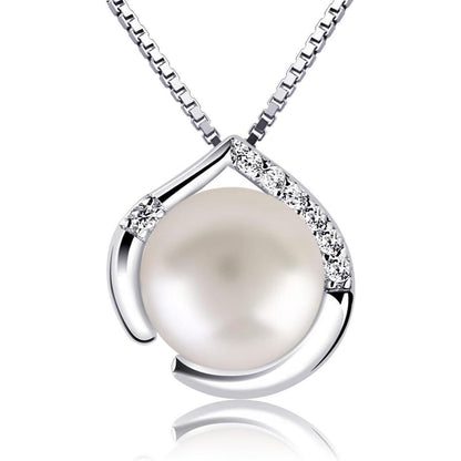 Perle Halskette Damen 925 Silber Anhänger Süßwasserperlen
