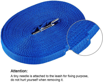 Schleppleine Hund Nylon 10m D-Karabiner Wetterfest Blau