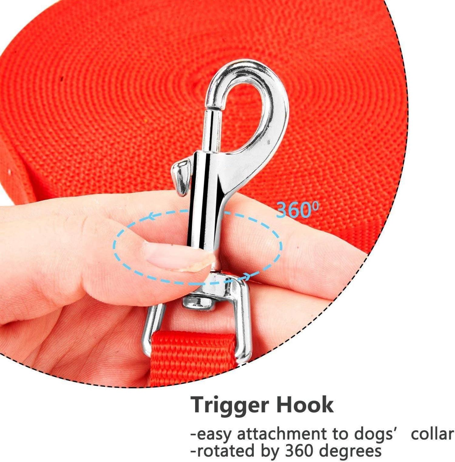 Schleppleine Nylon Hundeleine Trainingsleine D-Karabiner Griffpolster 15m Rot