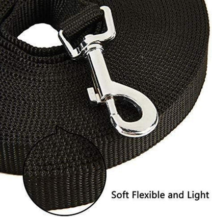 Schleppleine für Hunde 10m Nylon Schwarz Karabiner Training
