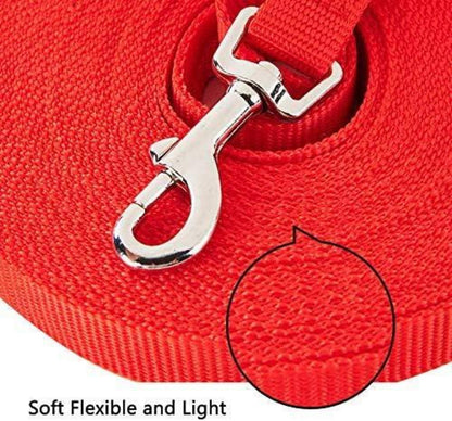 HAPPY HACHI Schleppleine für Hunde 10m Robust Trainingsleine Nylon Rot