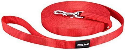 HAPPY HACHI Schleppleine für Hunde 10m Robust Trainingsleine Nylon Rot