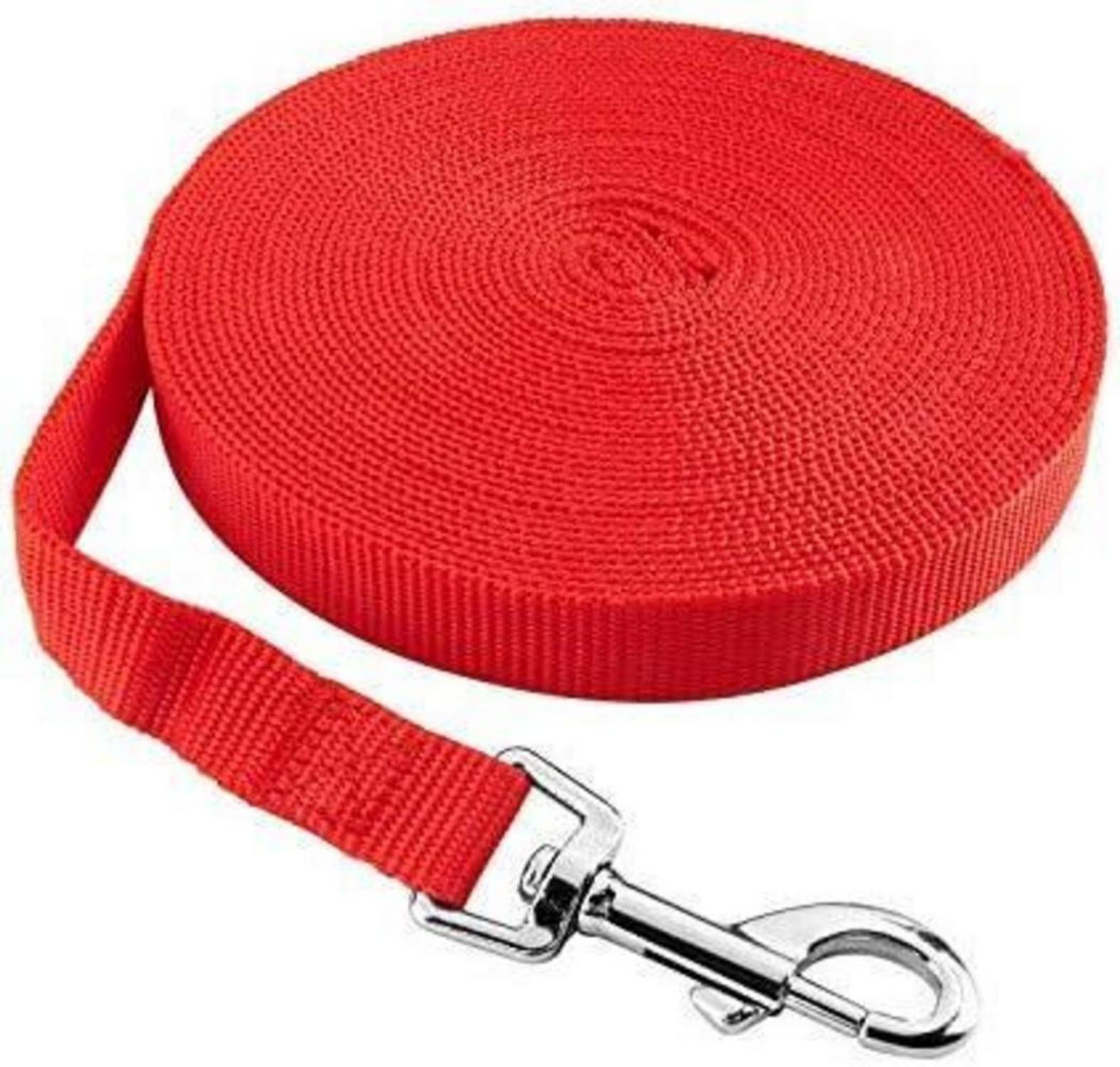 HAPPY HACHI Schleppleine Nylon Hundeleine 10m für Große Hunde Red