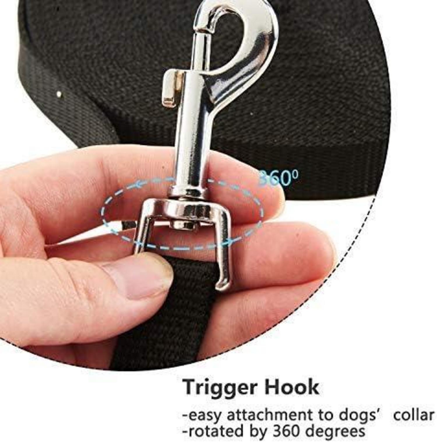 HAPPY HACHI Nylon Schleppleine für Hunde 15m Schwarz