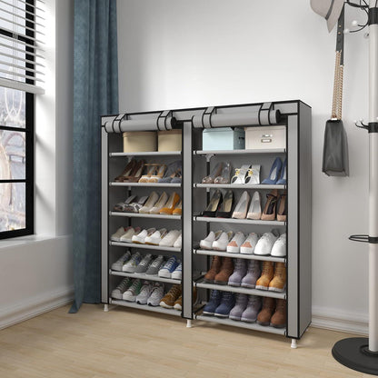 Schuhablage Schuhregal für 36 Paar Schuhe Grau 7 Schicht