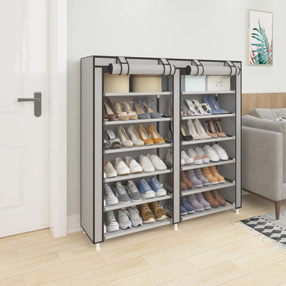Schuhablage Schuhregal für 36 Paar Schuhe Grau 7 Schicht