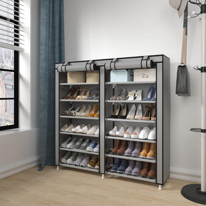 Schuhablage Schuhregal Staubdicht für 36 Paar Schuhe Grau 7 Schicht