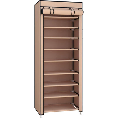 10-Tier Schuhschrank Schuhregal für 27 Paar Schuhe Beige