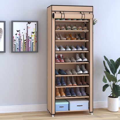 10-Tier Schuhschrank Schuhregal für 27 Paar Schuhe Beige