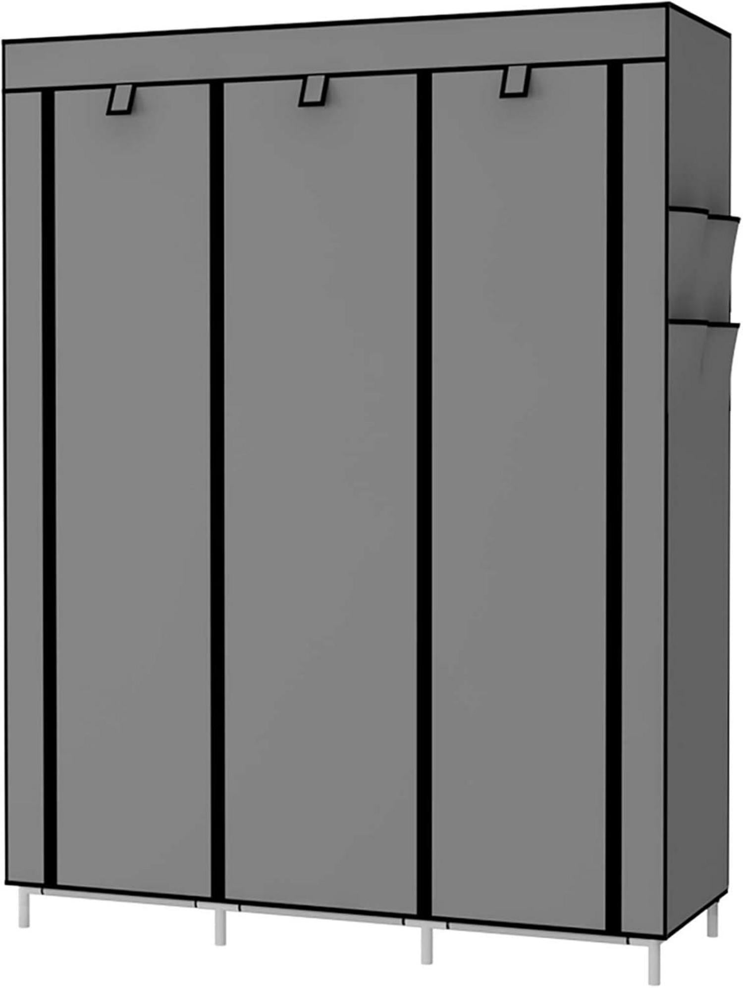 UDEAR Kleiderschrank Stoffschrank Faltschrank Grau Closet Organizer