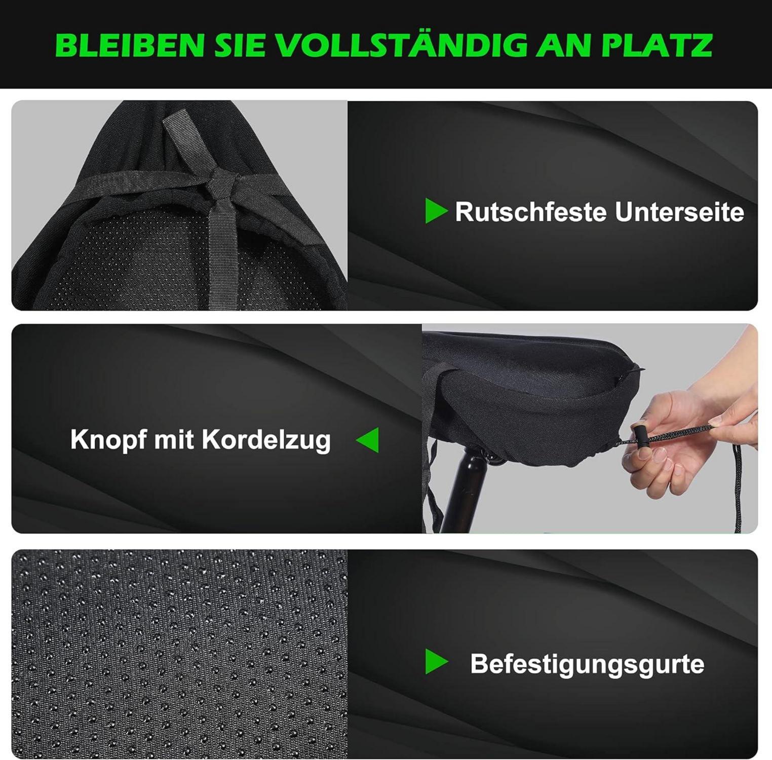Zacro Gel Sattelbezug Fahrradsitz wasserdicht 29 x 27cm
