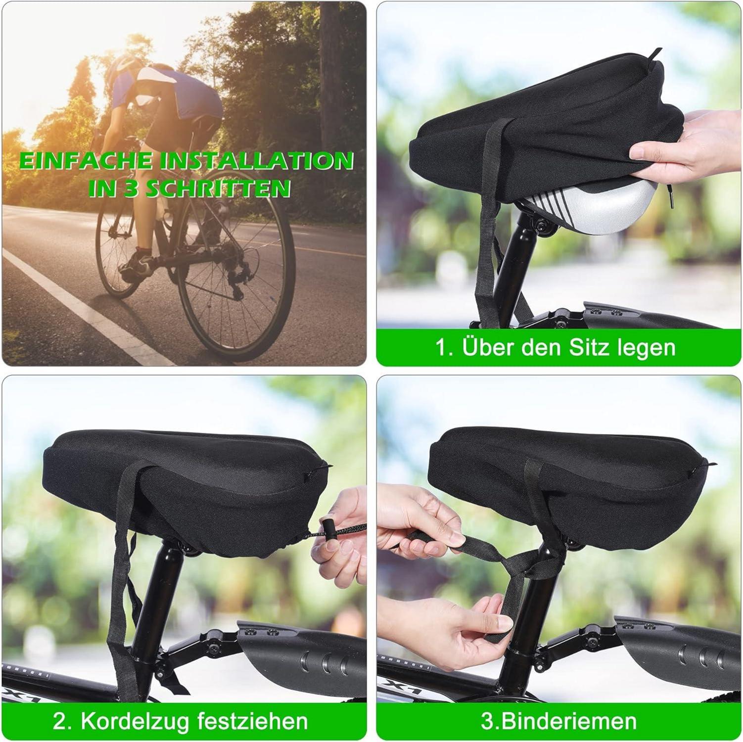 Zacro Gel-Fahrradsattelbezug wasserdicht 29x27cm für Indoor Cycle