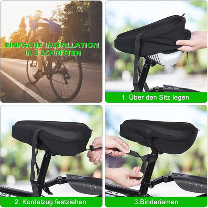 Zacro Gel-Fahrradsattelbezug wasserdicht 29x27cm für Indoor Cycle