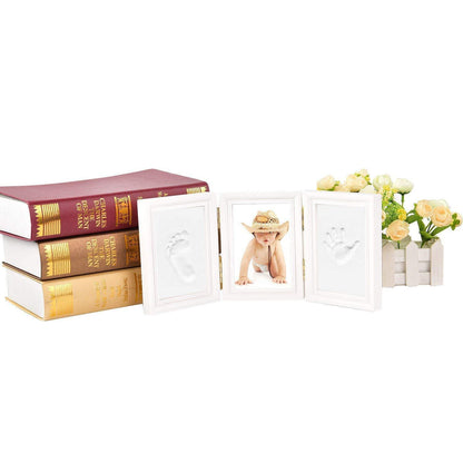 Gipsabdruck Baby Hand Fuß Bilderrahmen inkl. Ton - DIY Set