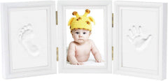 Gipsabdruck Baby Hand Fuß Bilderrahmen DIY Set Weiß 3-teilig