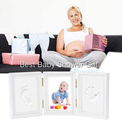 Gipsabdruck Baby Hand Fuß Bilderrahmen inkl. Ton - DIY Set