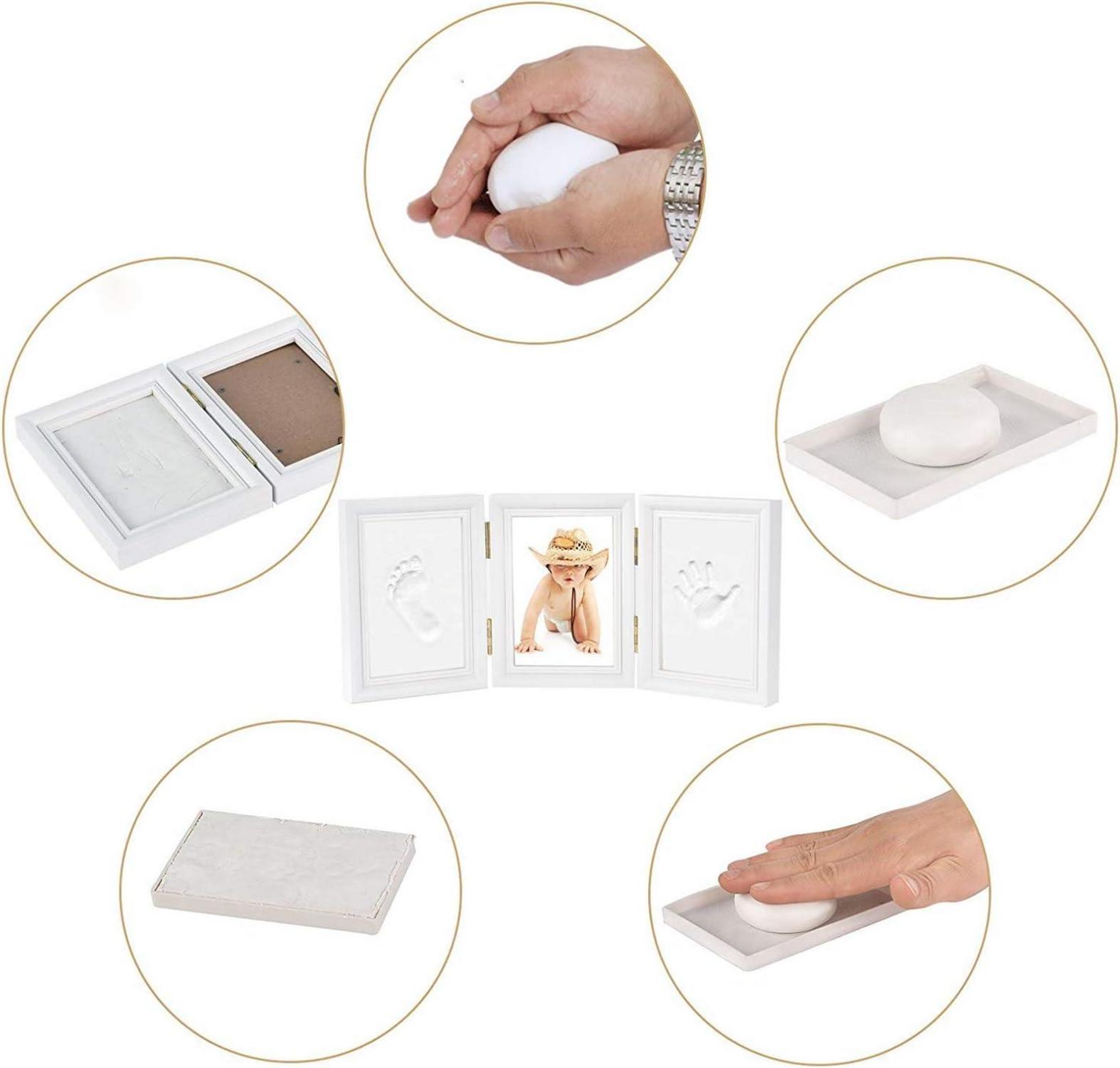 Newlemo Baby Handabdruck Fußabdruck Set DIY Geschenk Rahmen