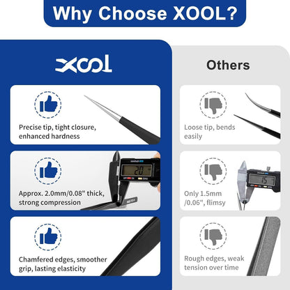 9-teiliges XOOL ESD Edelstahl Pinzetten Set für