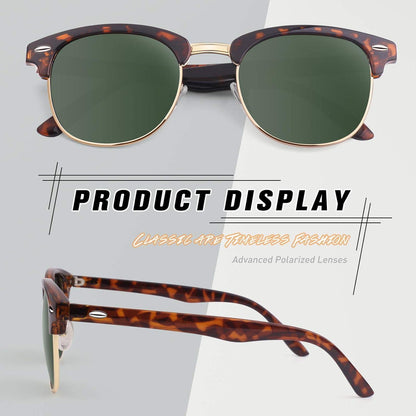 Retro Vintage Browline Sonnenbrille Polarisiert UV400 Schutz