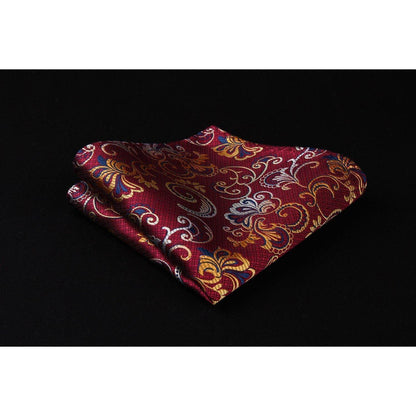 Krawatten-Set Seide Paisley Blumen Burgund