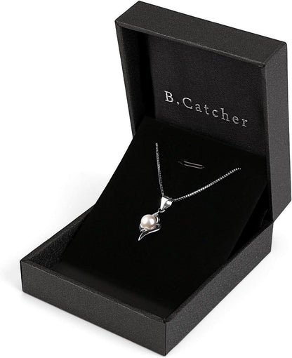 Perle Kette Damen Halskette Anhänger 925er Silber Süßwasserperlen