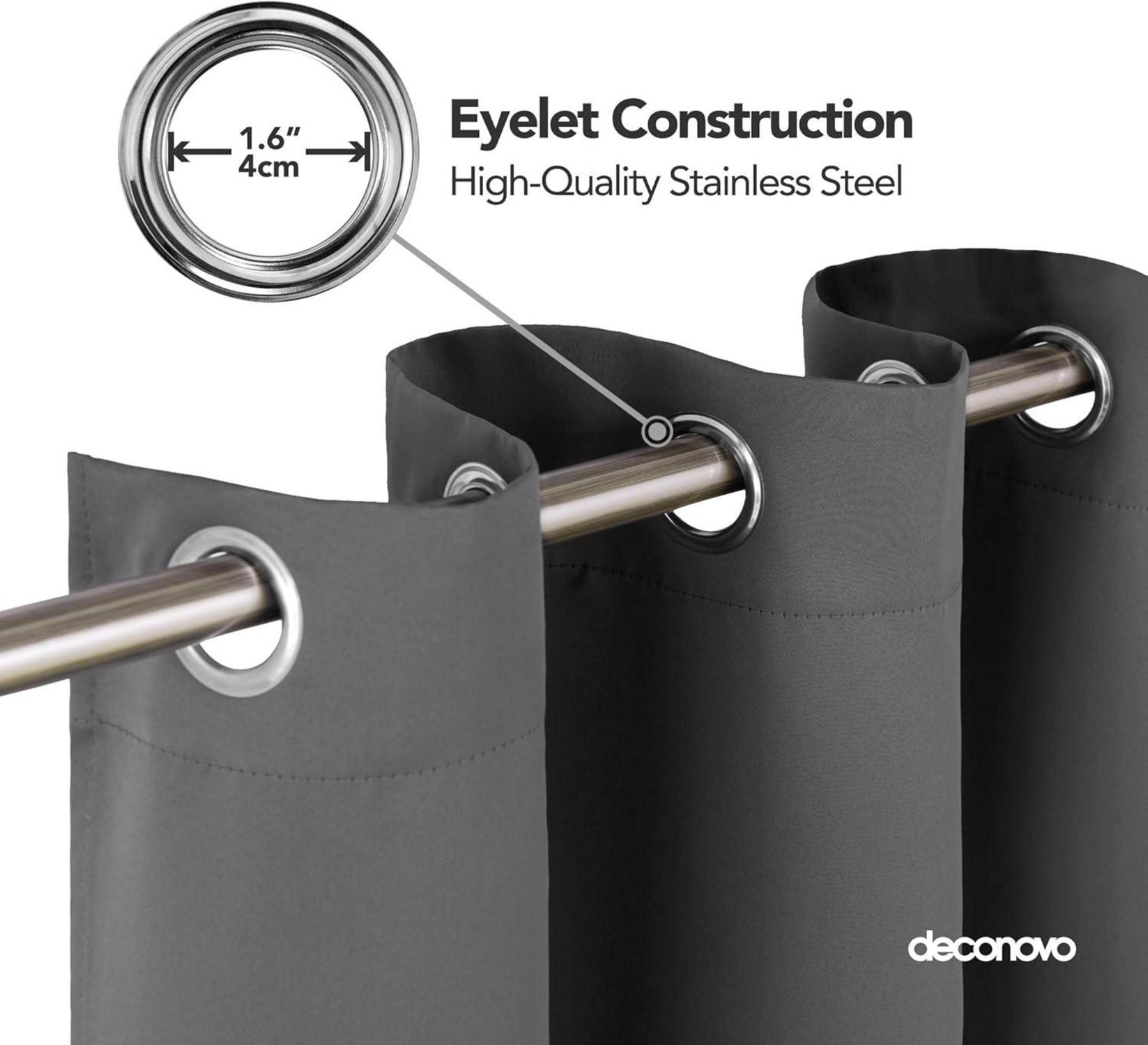 Deconovo Verdunkelungsvorhang Ösen Vorhang 214x132cm Hellgrau