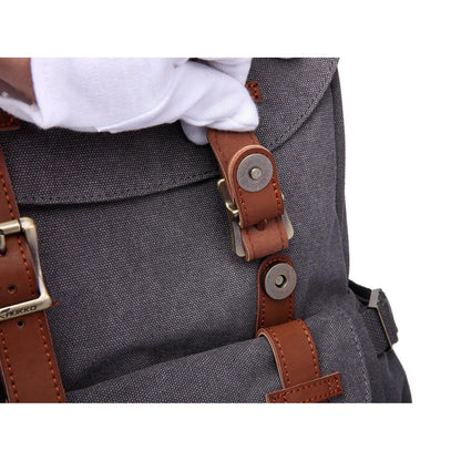 Unisex Tagesrucksack Grau – Vielseitiger Canvas Rucksack 45x27x17cm