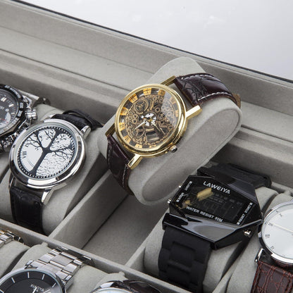 XL Uhrenbox 12 Uhren 2 Schichten PU-Leder