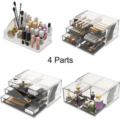 XL Transparent Makeup Organizer 4 Lagen Schminkaufbewahrung