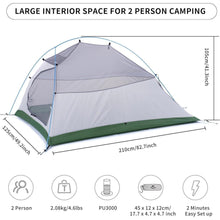 Ultraleichtes Campingzelt für 2 Personen, 4 Saison