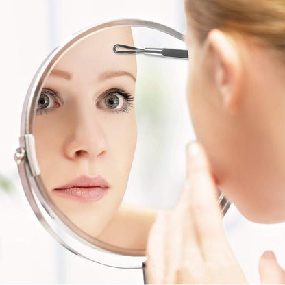 Mitesserentferner Set Edelstahl 6 Stk. Bonus Pinzette