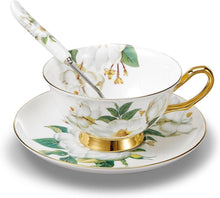 Premium Bone China Kaffeetassen Set Floral Design 200 ml