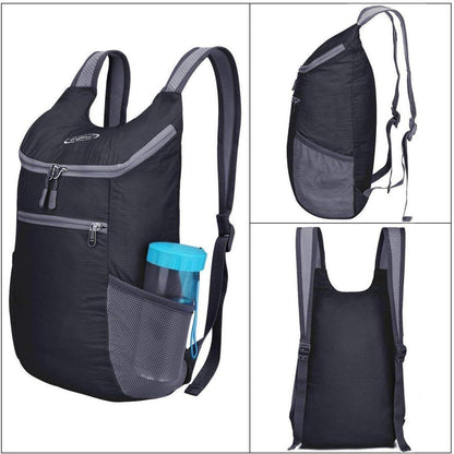 Faltbarer Wanderrucksack 11L ultraleicht für Damen und Herren Schwarz