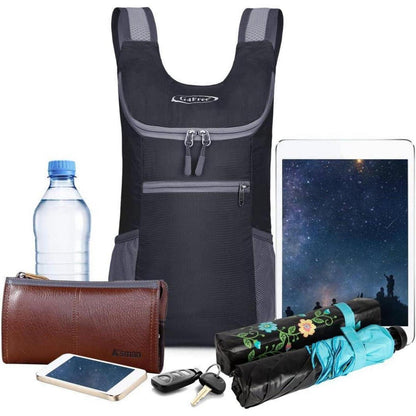 Faltbarer Wanderrucksack 11L ultraleicht für Damen und Herren Schwarz