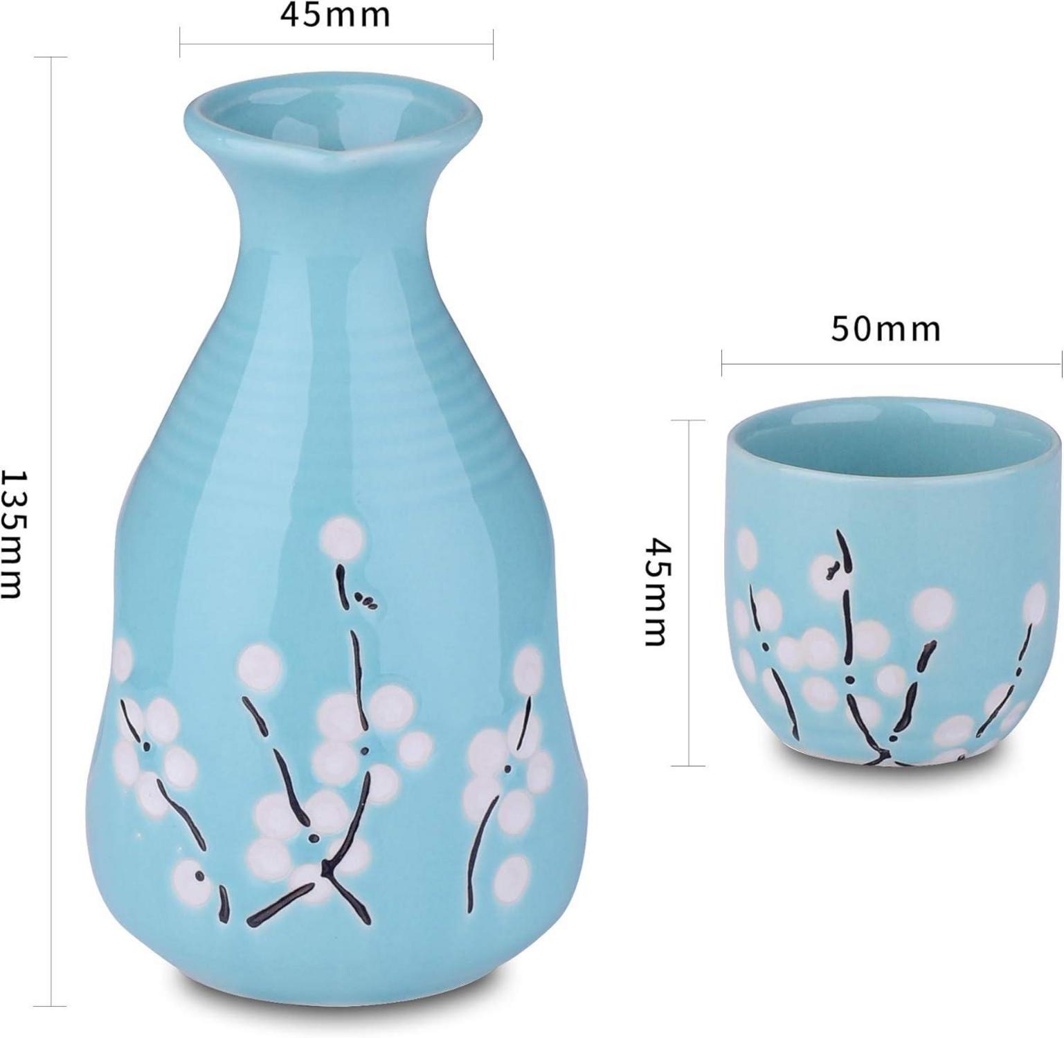 Panbado Porzellan Sake Set 1 Flasche 4 Tassen Kirschblüte