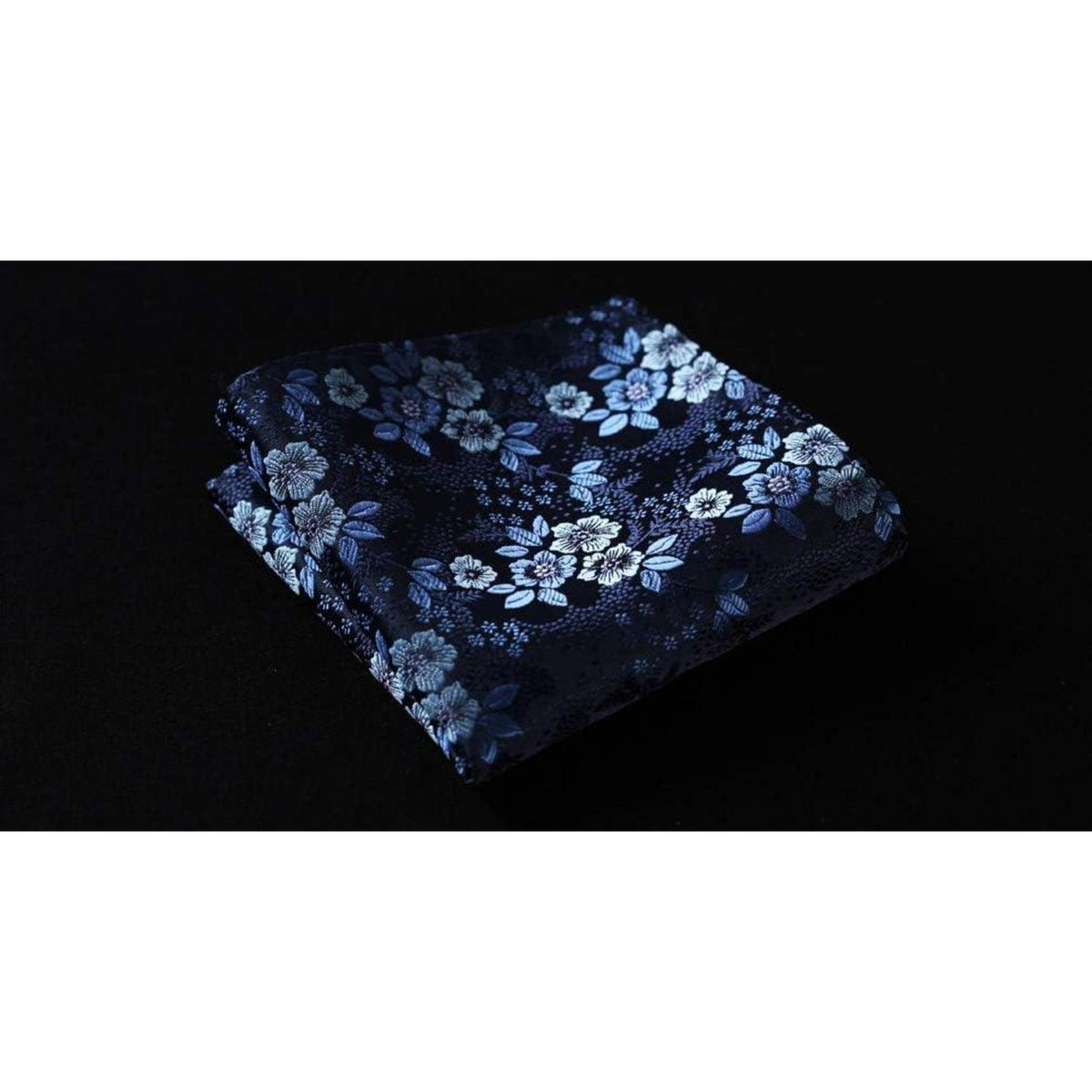 Herren Krawattenschal & Einstecktuch Set Navy Blau Paisley Seide