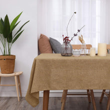 Wasserabweisende Tischdecke Leinenoptik Ockerbraun 137x274 cm