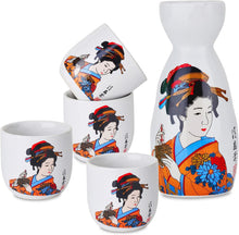 Japanisches Sake Set aus Steinzeug 5-teilig in Geschenkverpackung