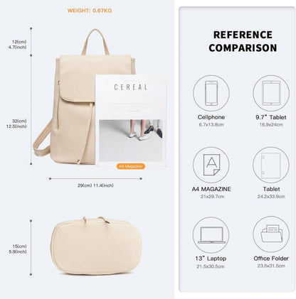 Eleganter Miss Lulu Cityrucksack Kunstleder Tunnelzug Design