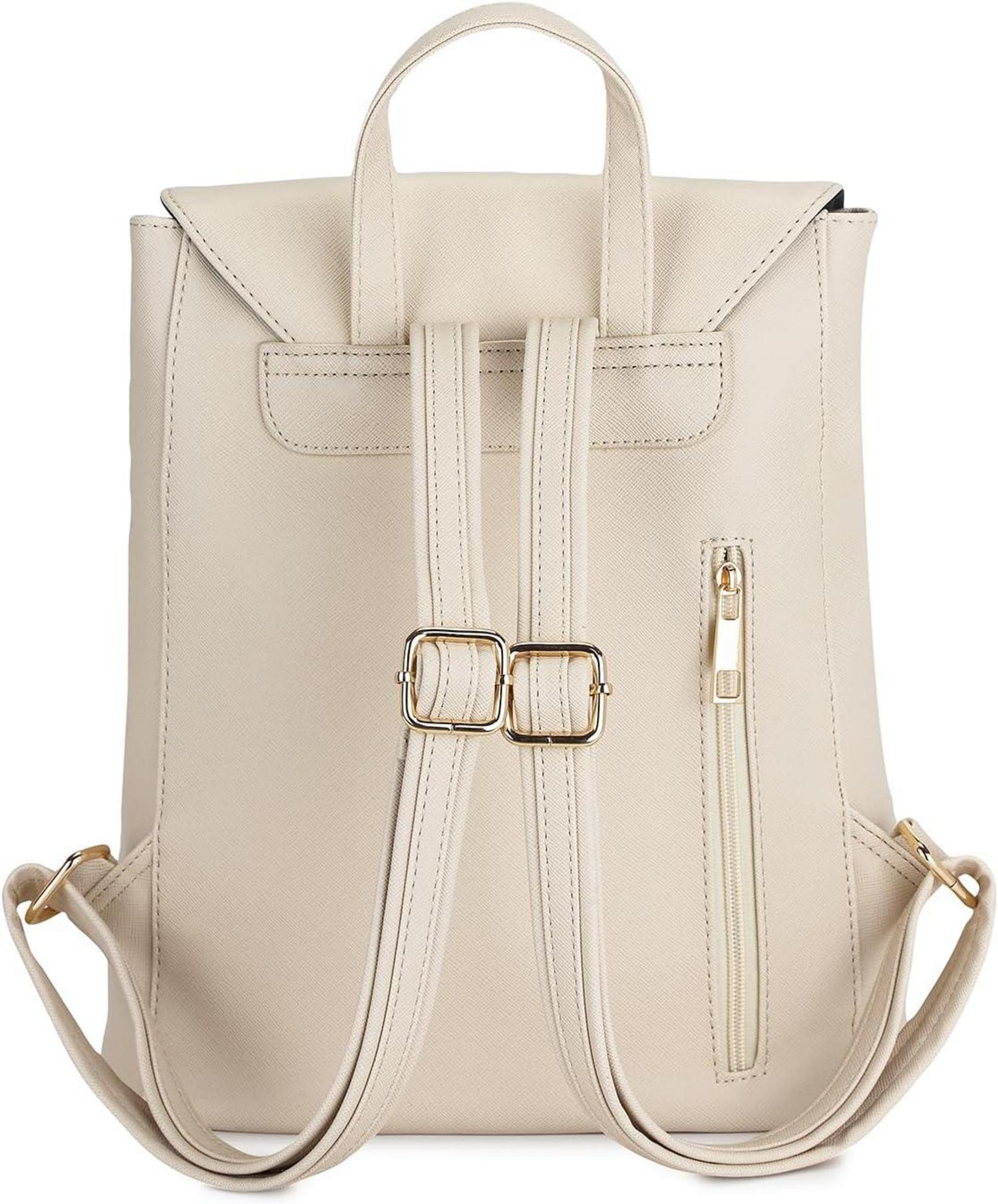 Damen Rucksack Elegant Kunstleder Rolltop Tunnelzug Cityrucksack